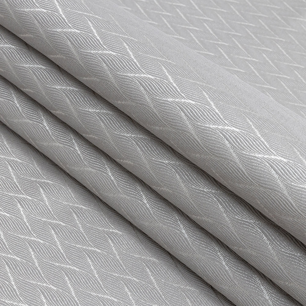 Drapery Jacquard - Graphite Flowing Leaves - British Imported