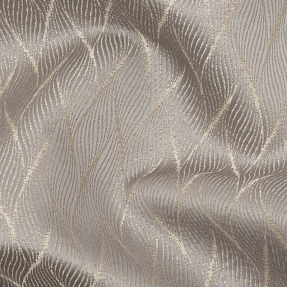 Drapery Jacquard - Pewter Flowing Leaves - British Imported
