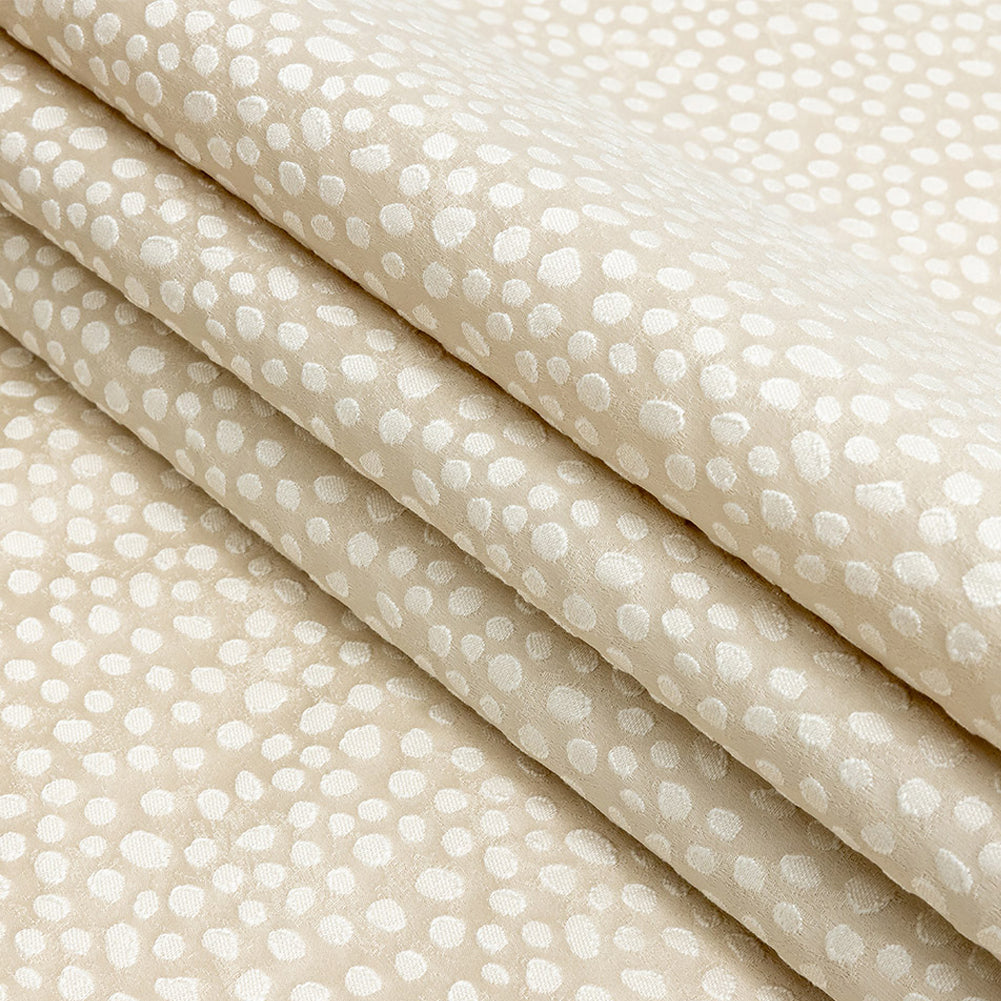 Polyester Jacquard - Champagne Spots - British Imported