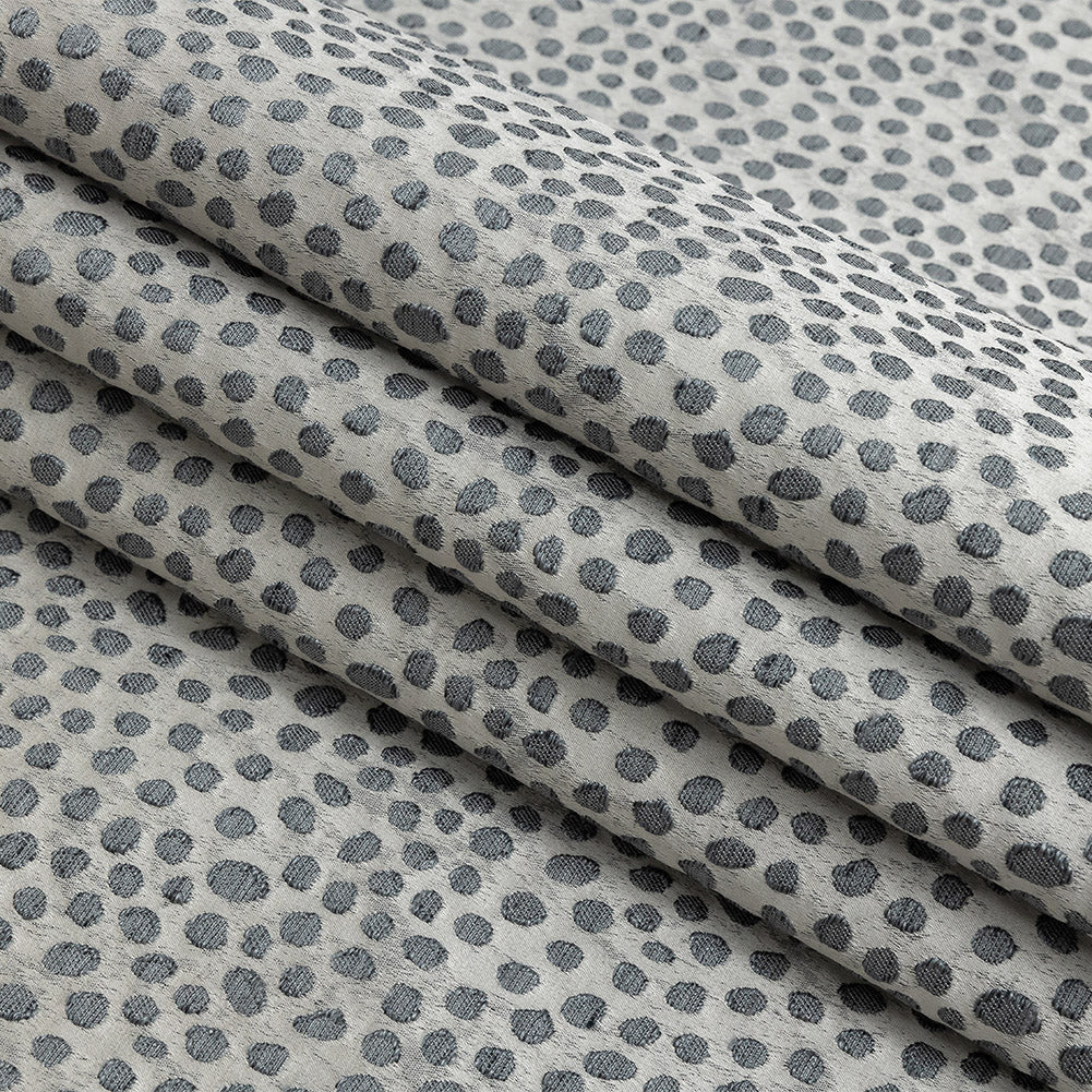 Polyester Jacquard - Pewter Spots - British Imported