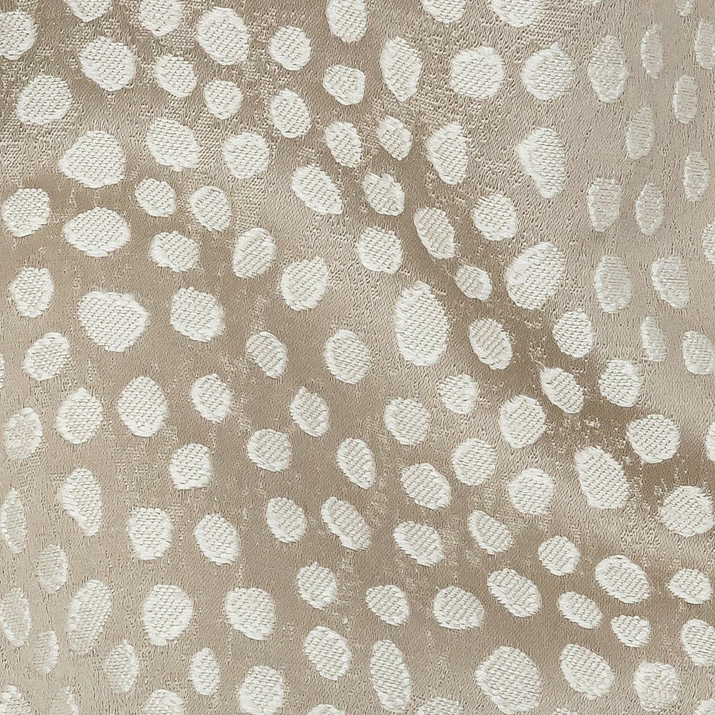 Polyester Jacquard - Taupe Spots - British Imported