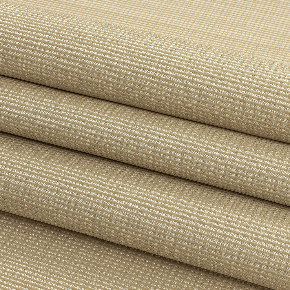 Gridded Polyester Woven - Gold - British Imported