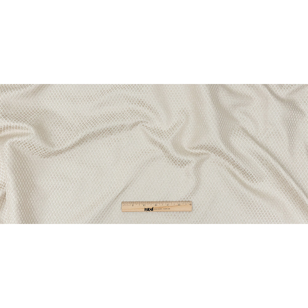Polyester Jacquard - Taupe Diamonds - British Imported