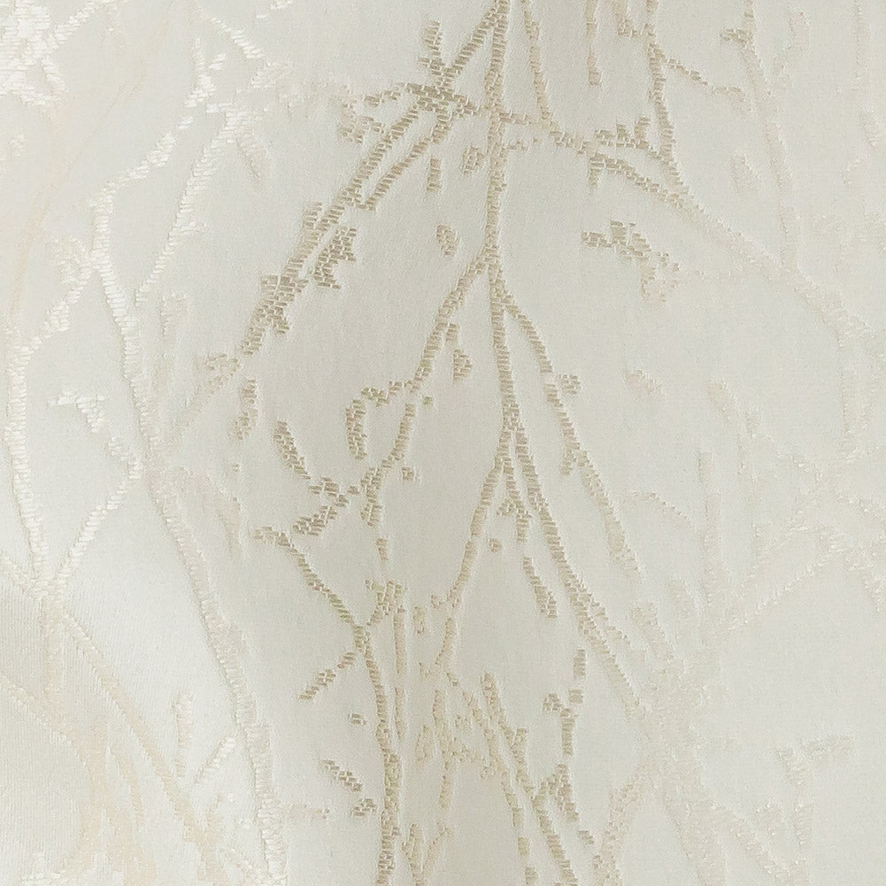 Polyester Jacquard - Ivory Wintry Branches - British Imported