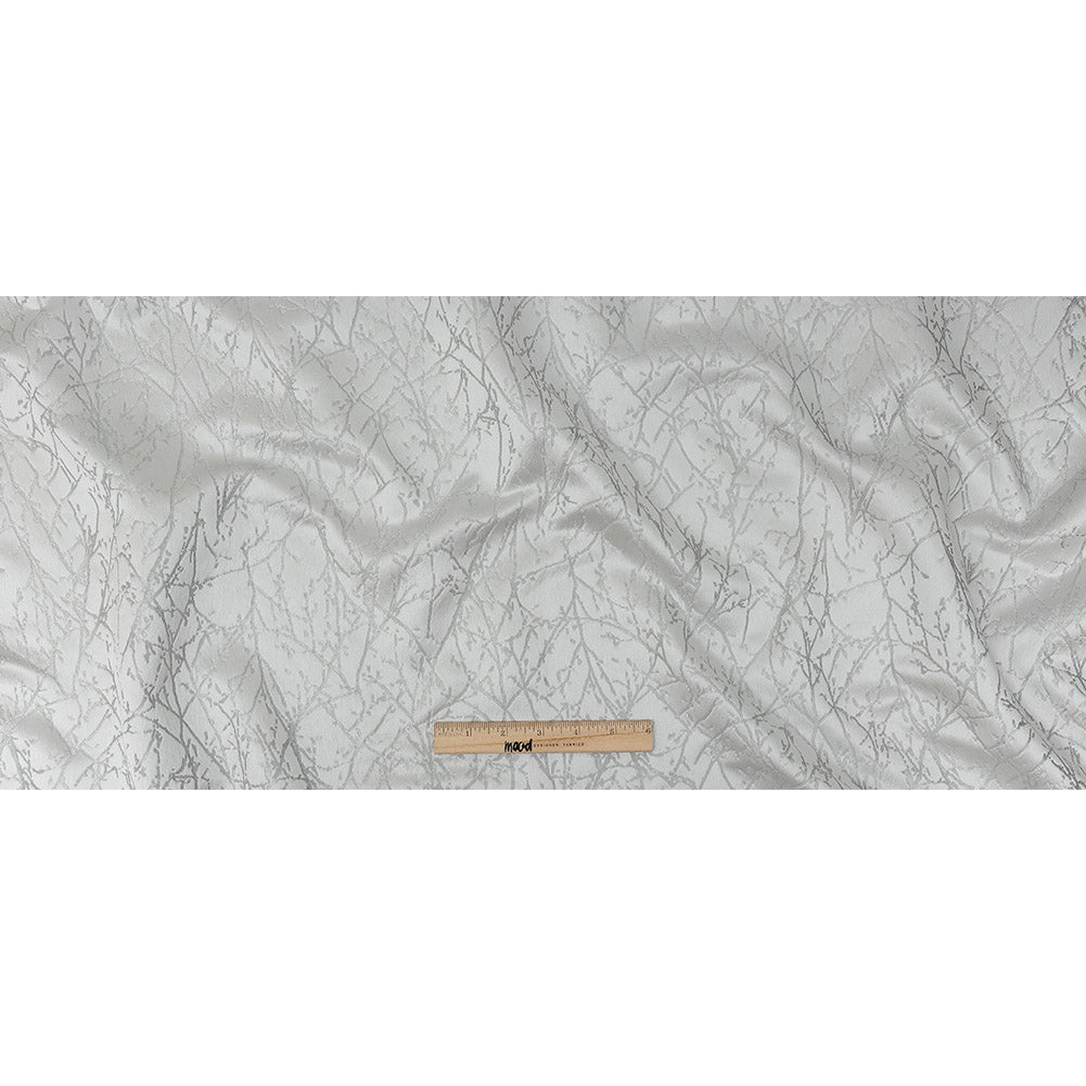 Polyester Jacquard - Platinum Wintry Branches - British Imported