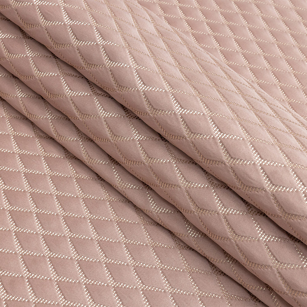 Satin-Faced Jacquard - Blush Shadow Diamonds - British Imported