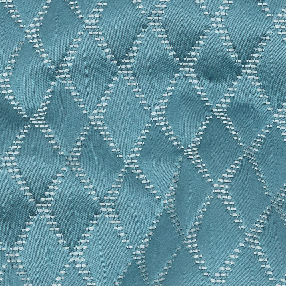 Satin-Faced Jacquard - Sky Shadow Diamonds - British Imported
