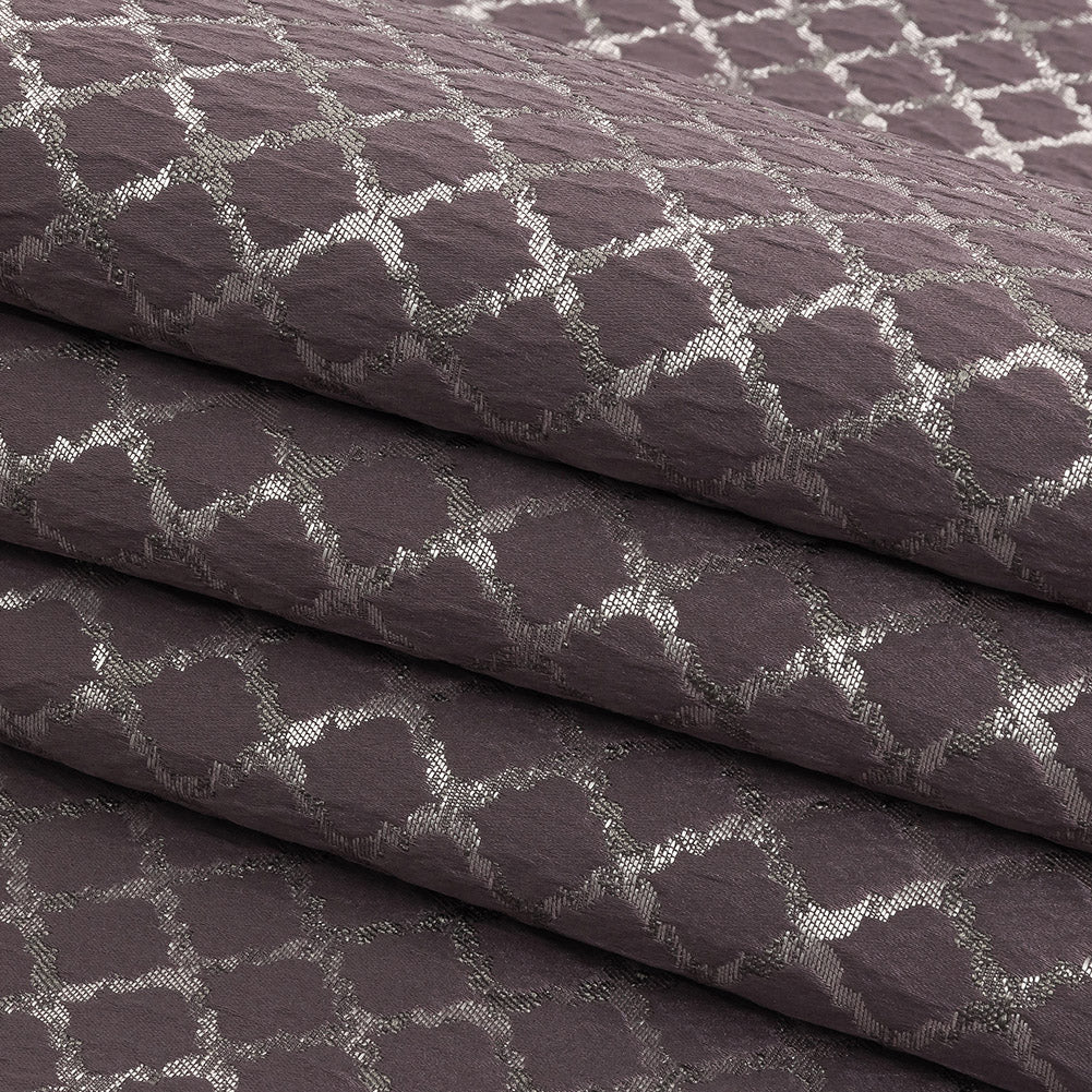 Drapery Jacquard - Amethyst Moroccan Quatrefoil - British Imported
