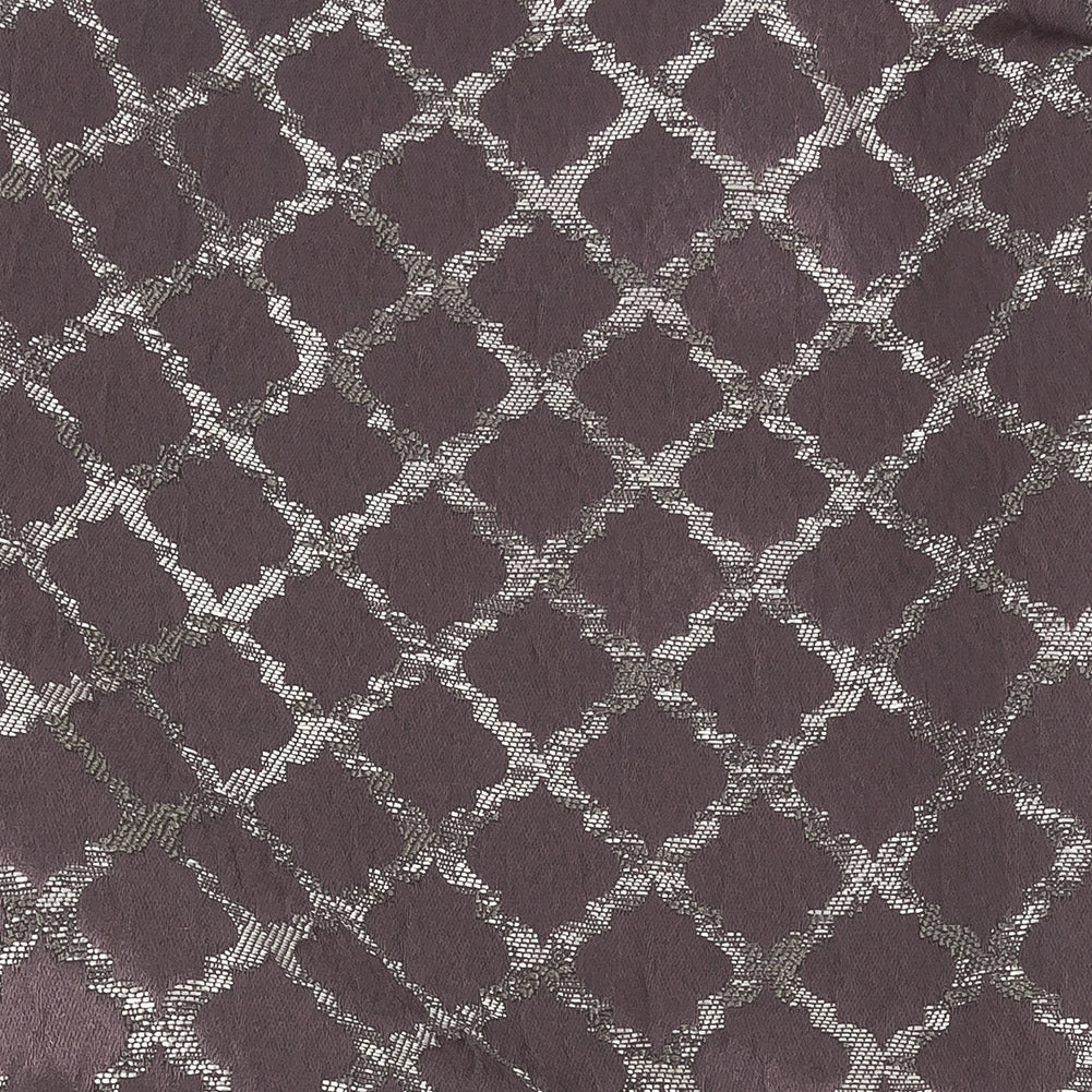 Drapery Jacquard - Amethyst Moroccan Quatrefoil - British Imported