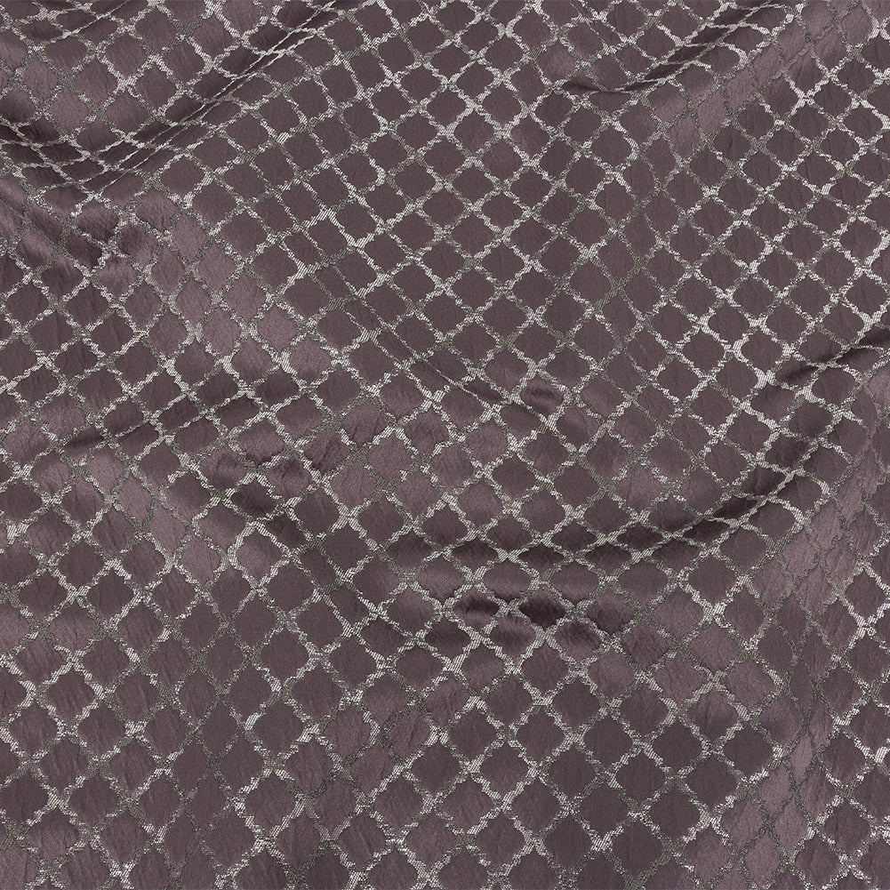 Drapery Jacquard - Amethyst Moroccan Quatrefoil - British Imported