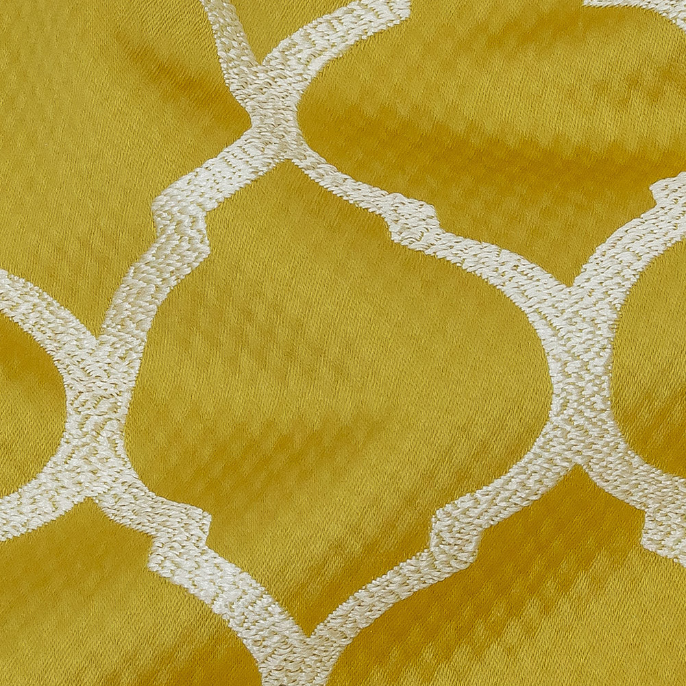 Satin-Faced Jacquard - Sunflower Moroccan Quatrefoil - British Imported