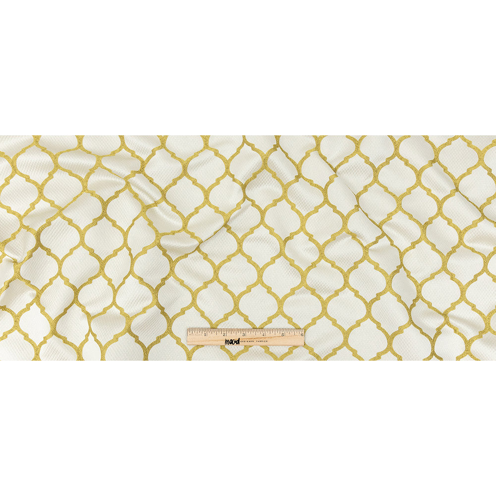 Satin-Faced Jacquard - Zest Moroccan Quatrefoil - British Imported