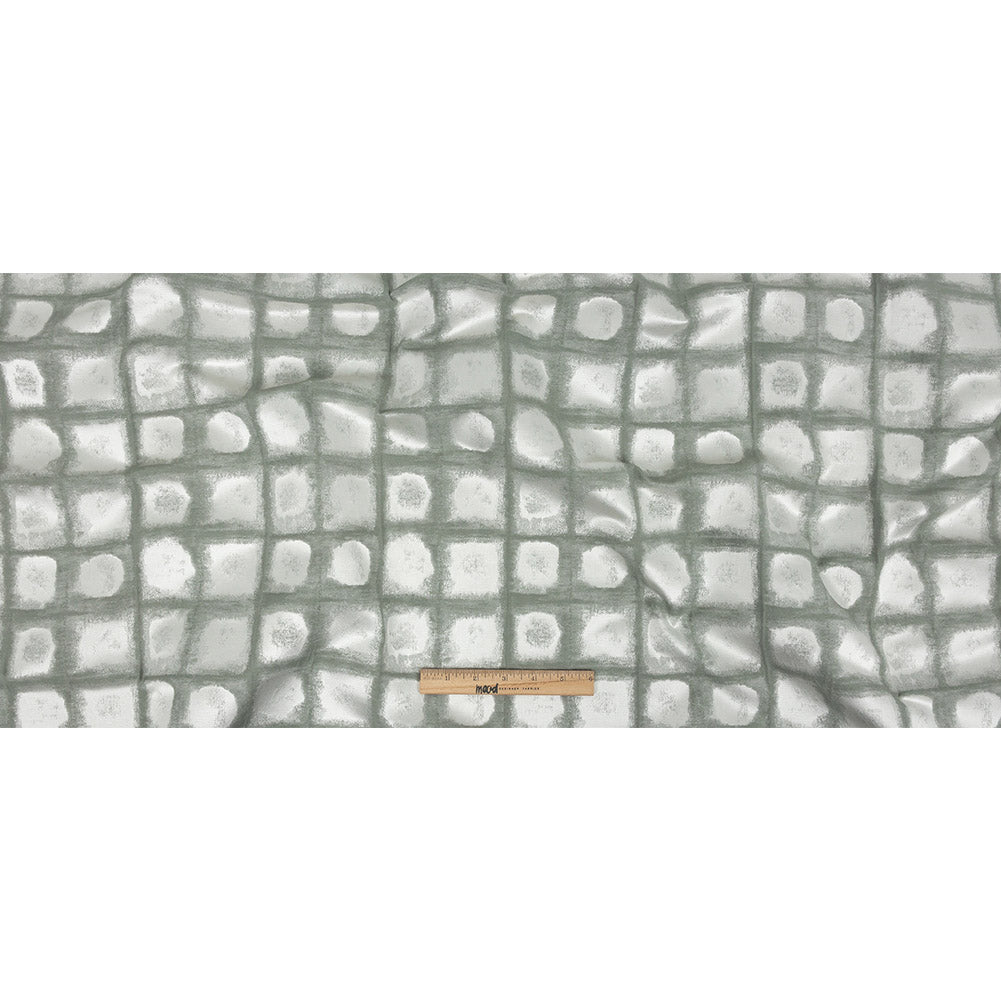 Drapery Jacquard - Seafoam Painterly Squares - British Imported