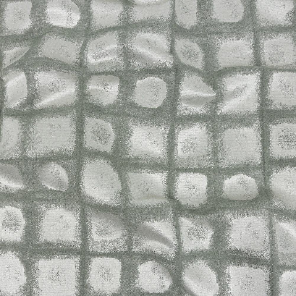 Drapery Jacquard - Seafoam Painterly Squares - British Imported