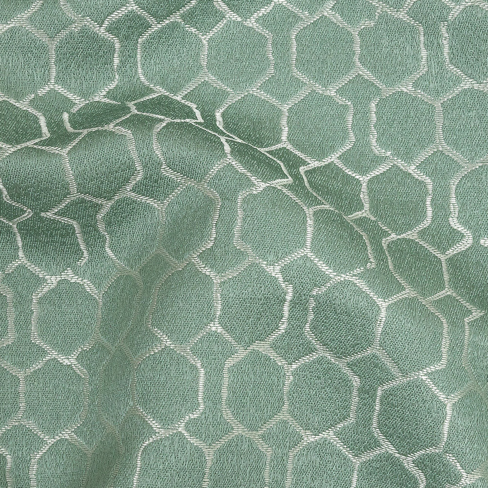 Polyester Jacquard - Sage Honeycombs - British Imported