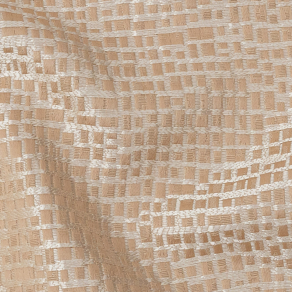 Polyester Jacquard - Cantaloupe Grid - British Imported