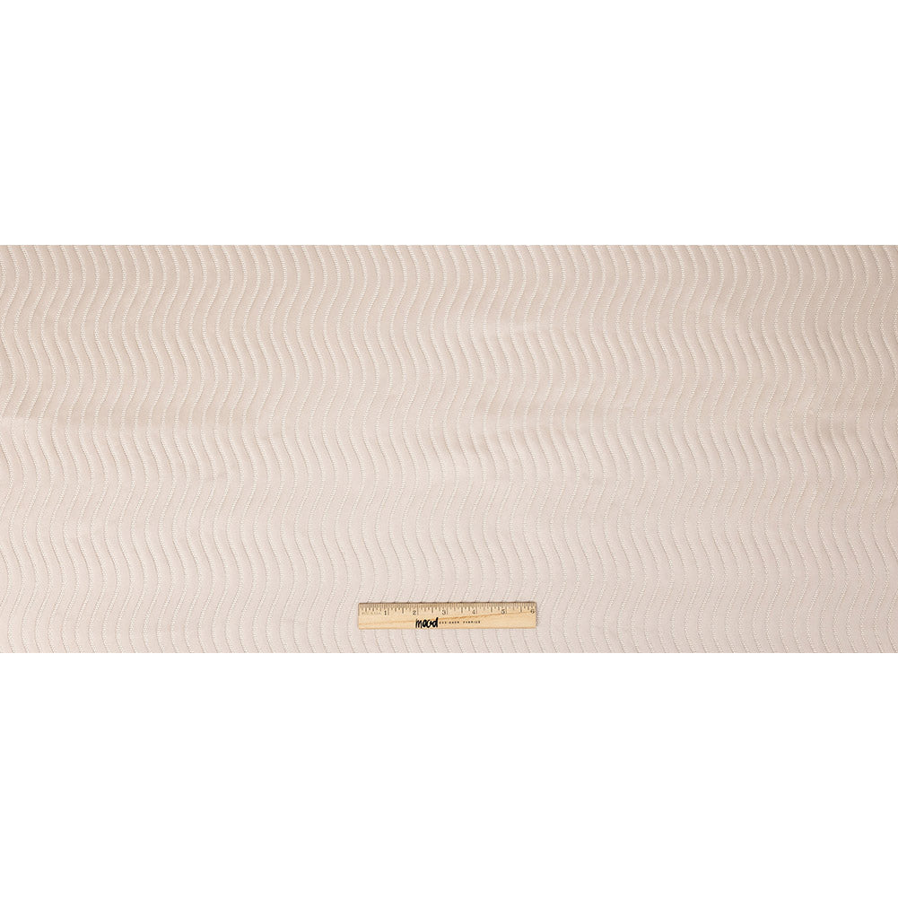 Satin-Faced Jacquard - Orchid Wavy Lines - British Imported