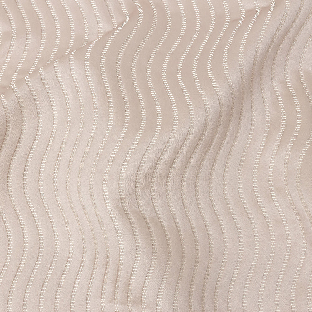 Satin-Faced Jacquard - Orchid Wavy Lines - British Imported