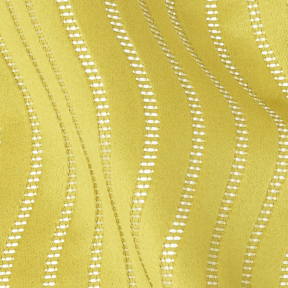 Satin-Faced Jacquard - Zest Wavy Lines - British Imported