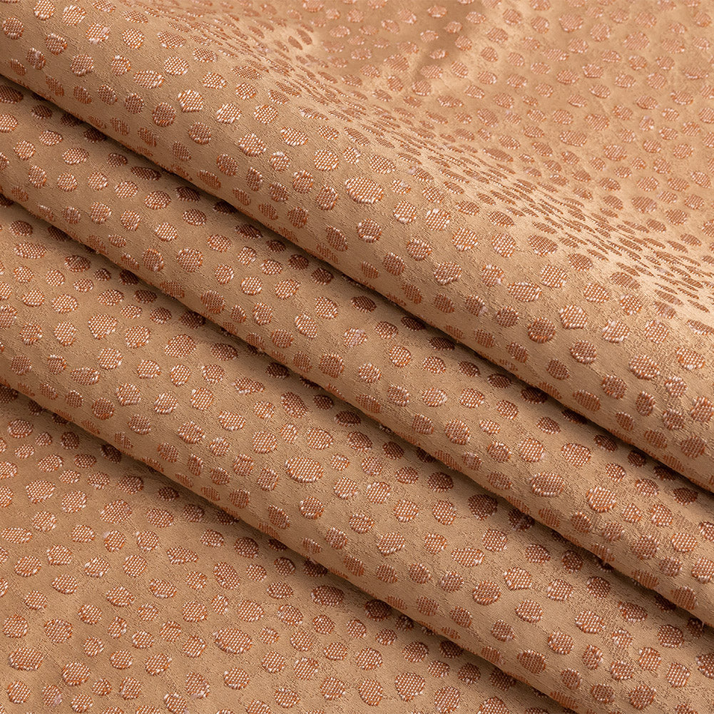 Polyester Jacquard - Ginger Spots - British Imported