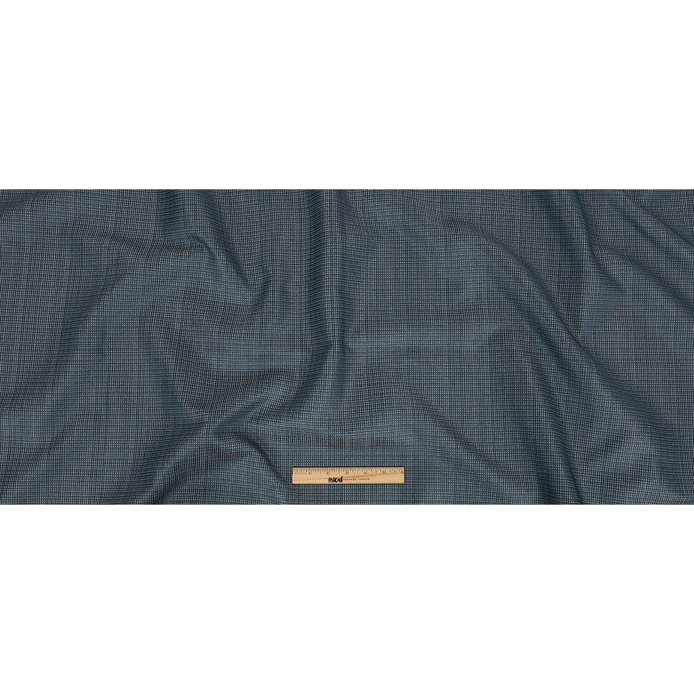 Gridded Polyester Woven - Indigo - British Imported