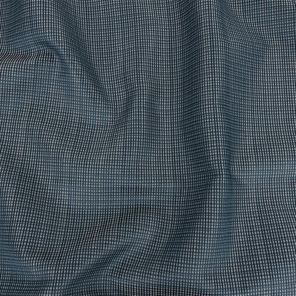 Gridded Polyester Woven - Indigo - British Imported