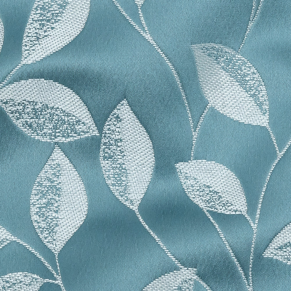 Satin-Faced Jacquard - Sky Foliage - British Imported