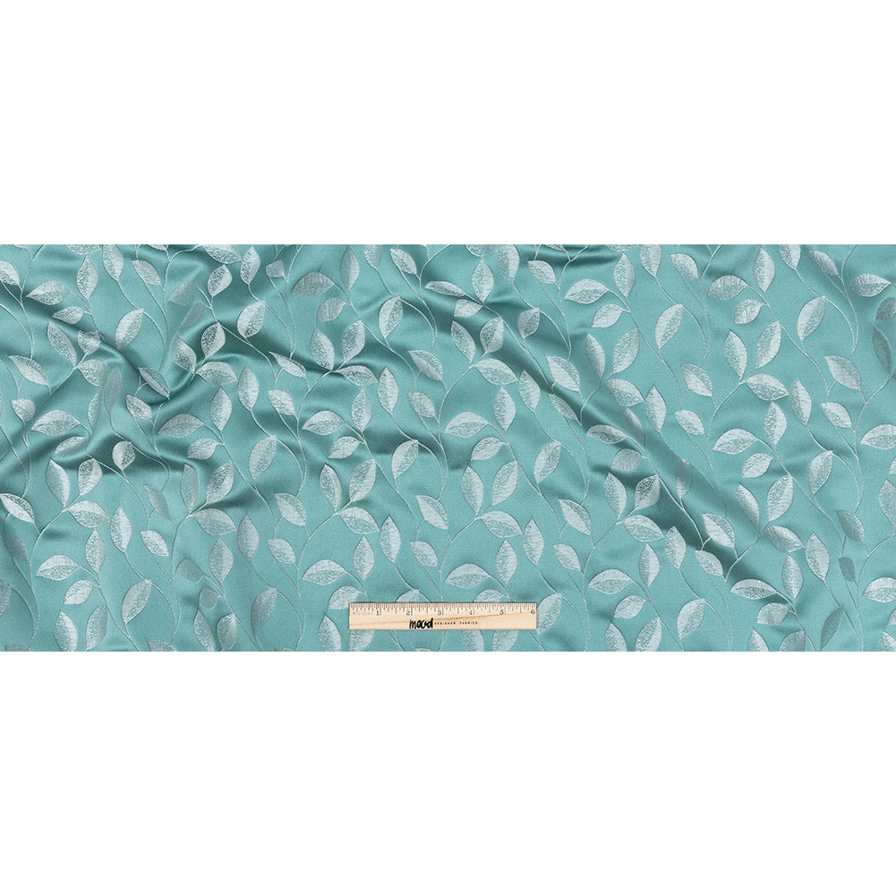 Satin-Faced Jacquard - Spa Foliage - British Imported