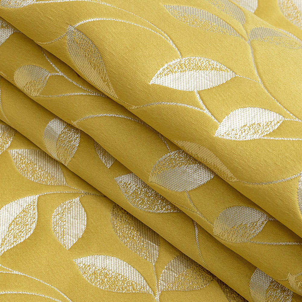 Satin-Faced Jacquard - Sunflower Foliage - British Imported