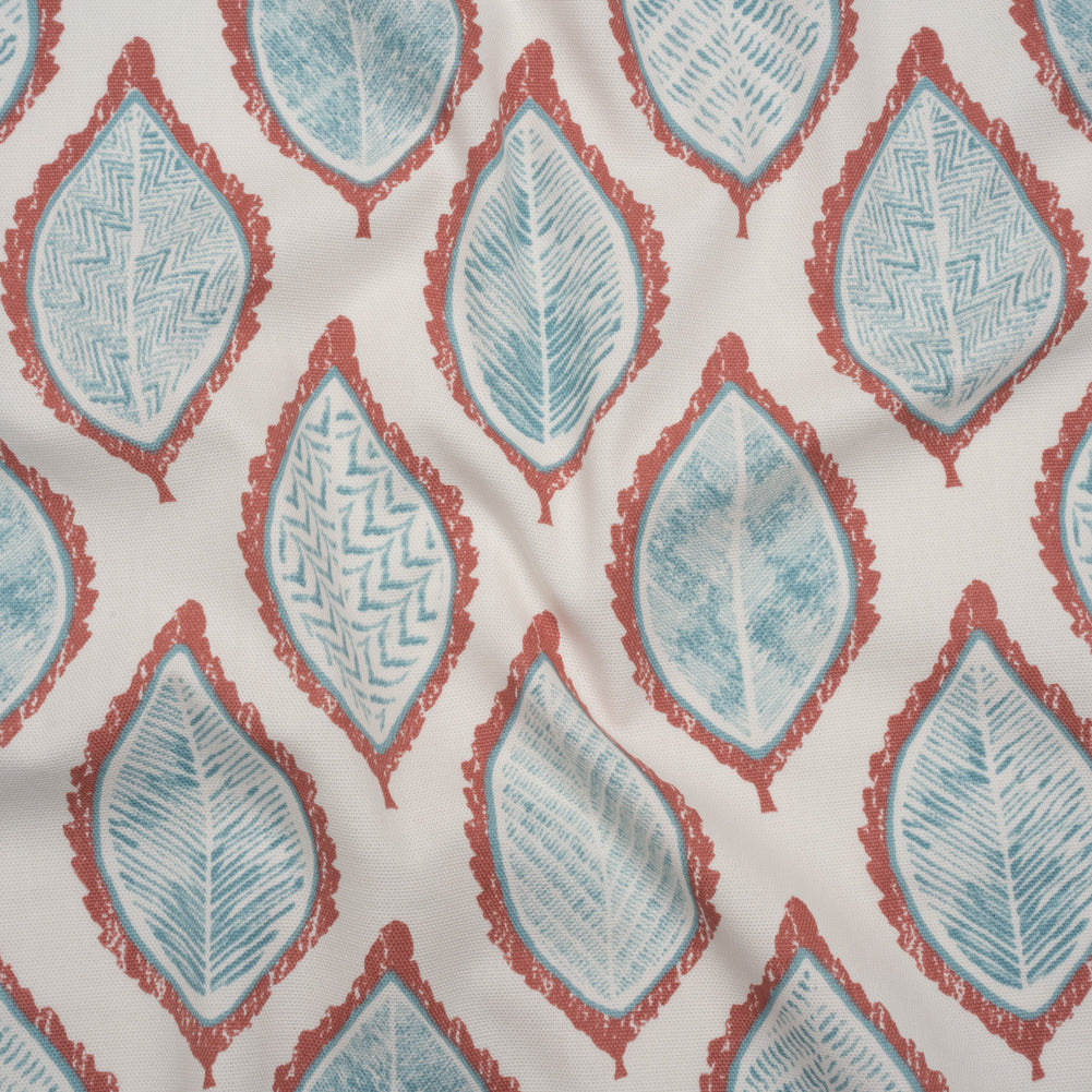 Cotton Canvas Print - Strawberry Textured Leaves - British Imported