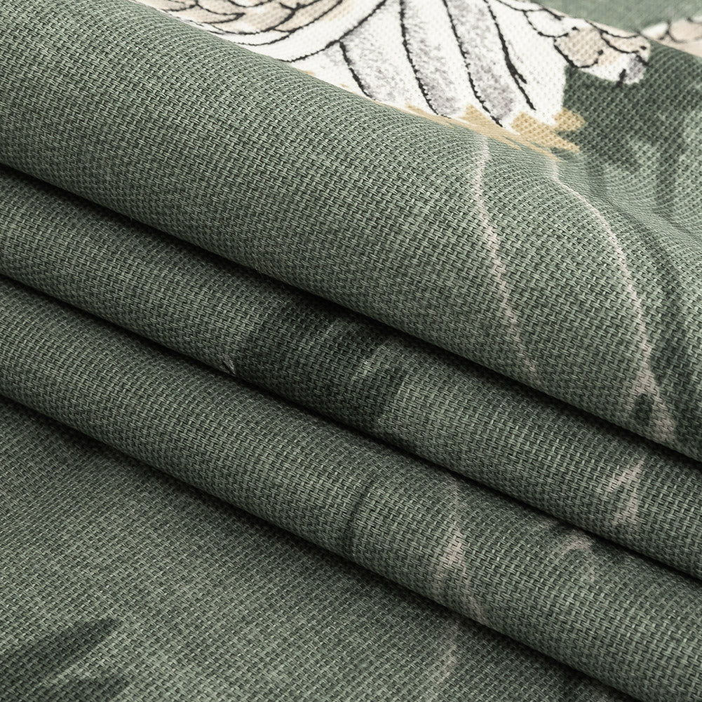 Cotton Canvas Print - Olive Cranes - British Imported