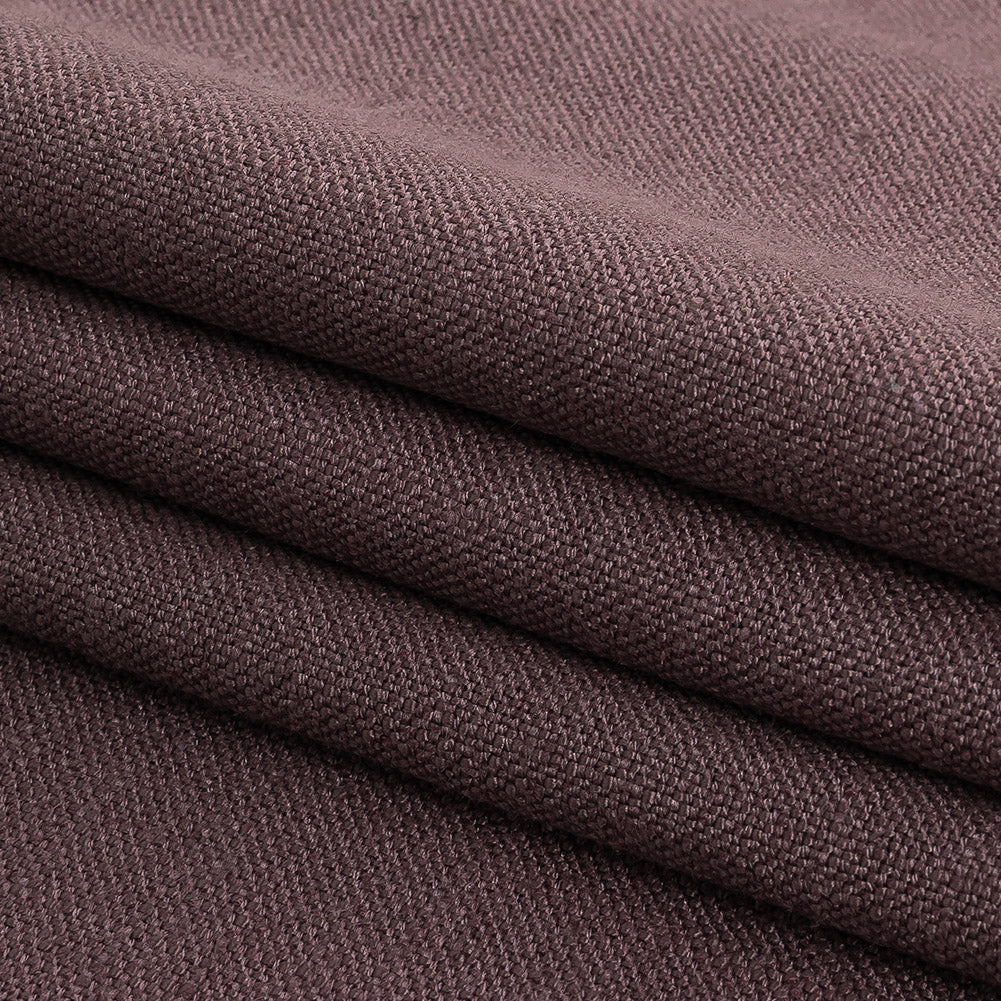Polyester, Viscose and Linen Woven - Aubergine - British Imported