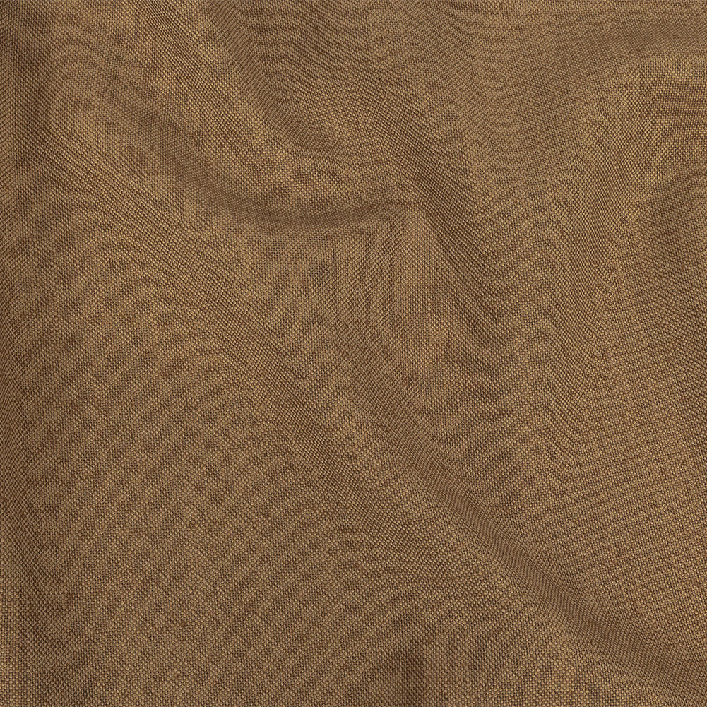 Polyester, Viscose and Linen Woven - Caramel - British Imported