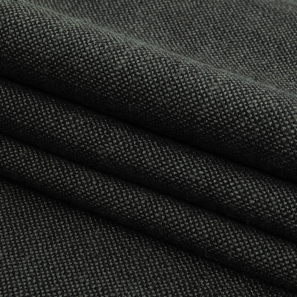 Polyester, Viscose and Linen Woven - Charcoal - British Imported