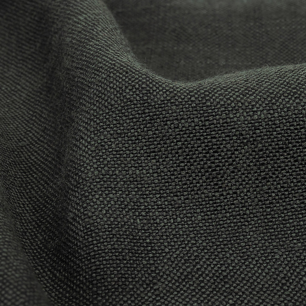 Polyester, Viscose and Linen Woven - Charcoal - British Imported