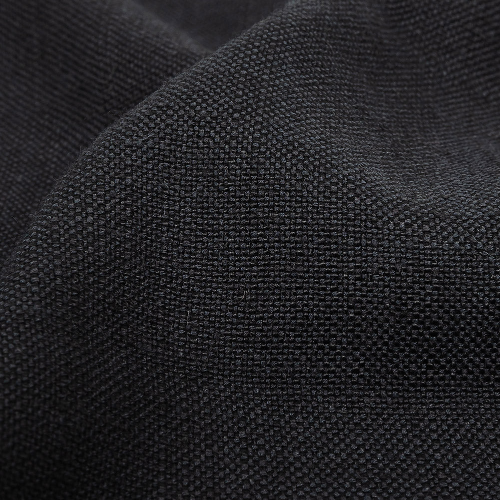 Polyester, Viscose and Linen Woven - Ebony - British Imported