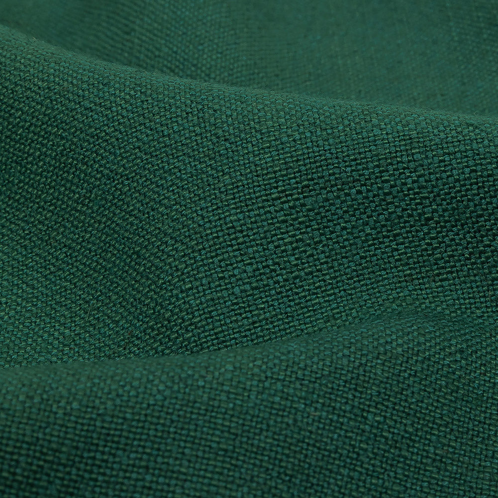 Polyester, Viscose and Linen Woven - Emerald - British Imported