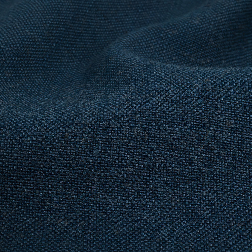 Polyester, Viscose and Linen Woven - Indigo - British Imported