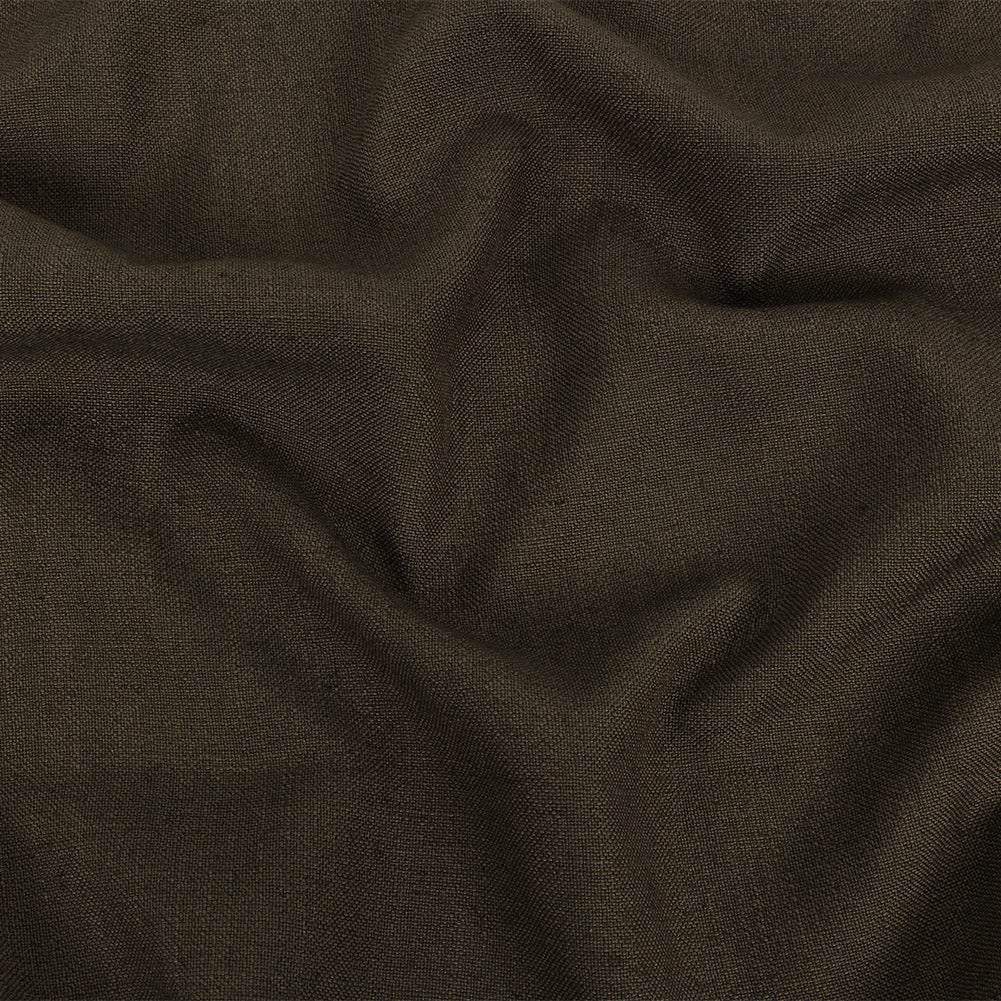 Polyester, Viscose and Linen Woven - Mocha - British Imported