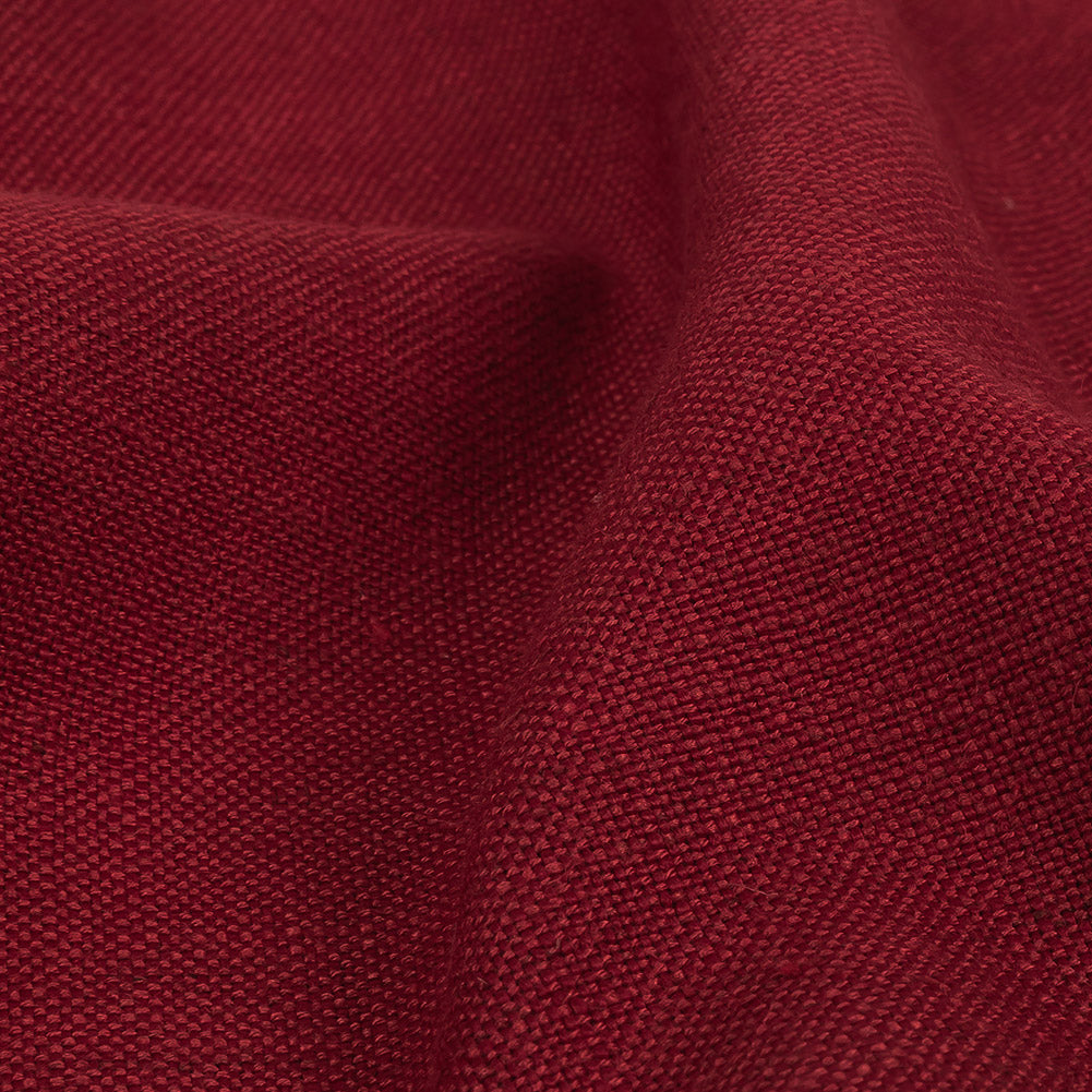Polyester, Viscose and Linen Woven - Raspberry - British Imported