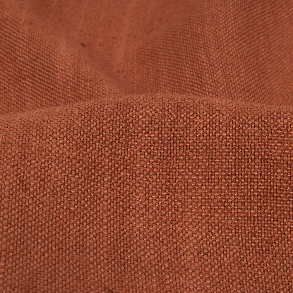 Polyester, Viscose and Linen Woven - Rust - British Imported