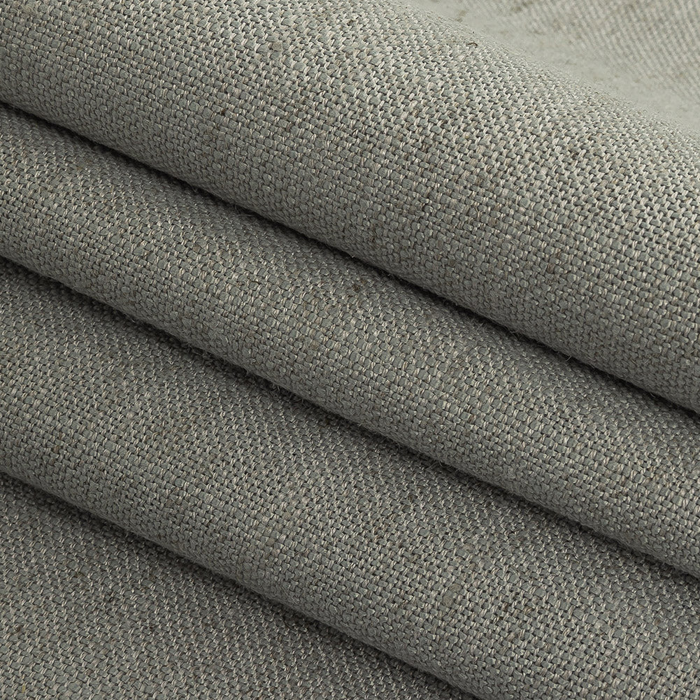 Polyester, Viscose and Linen Woven - Silver - British Imported