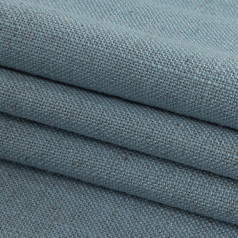 Polyester, Viscose and Linen Woven - Sky - British Imported