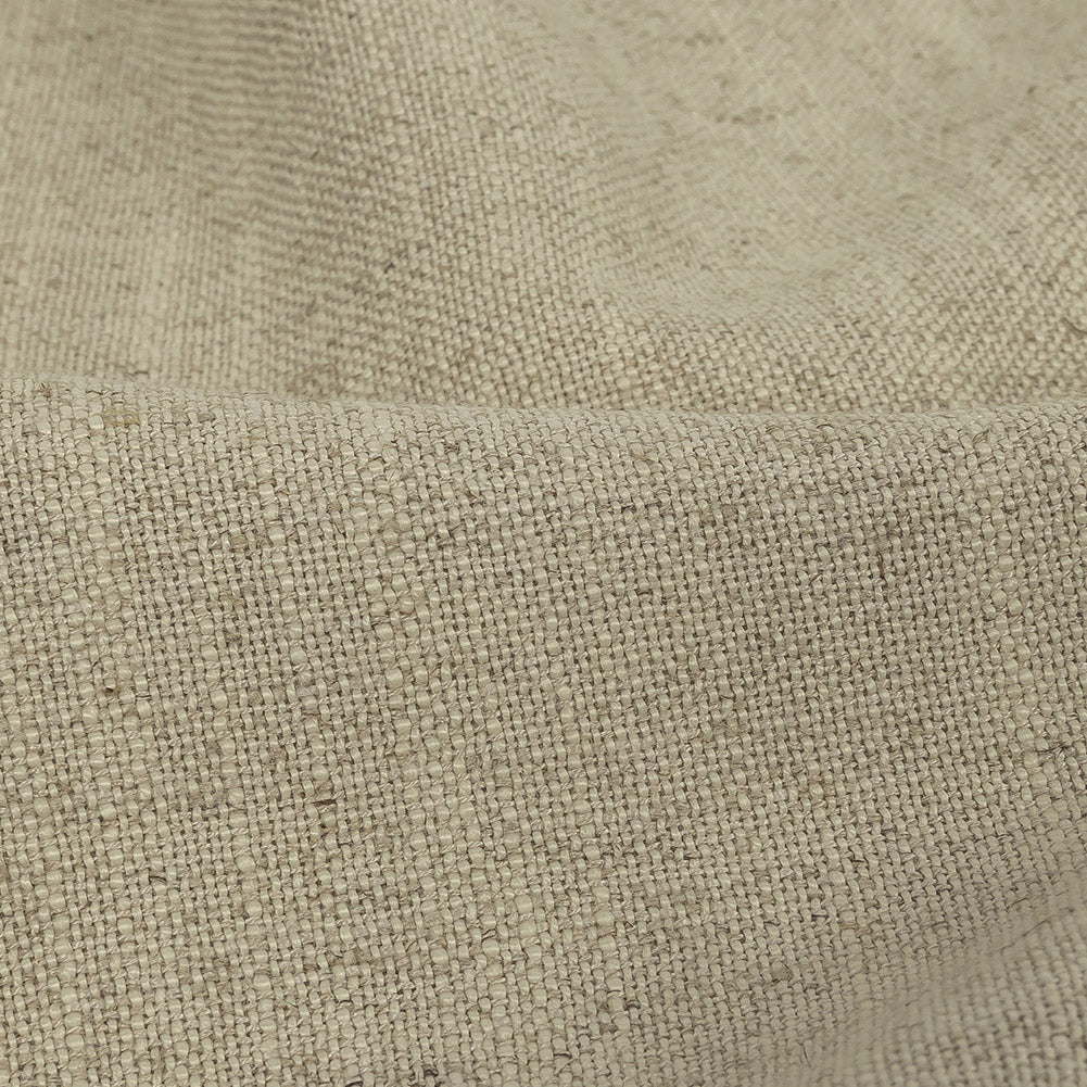 Polyester, Viscose and Linen Woven - Stone - British Imported