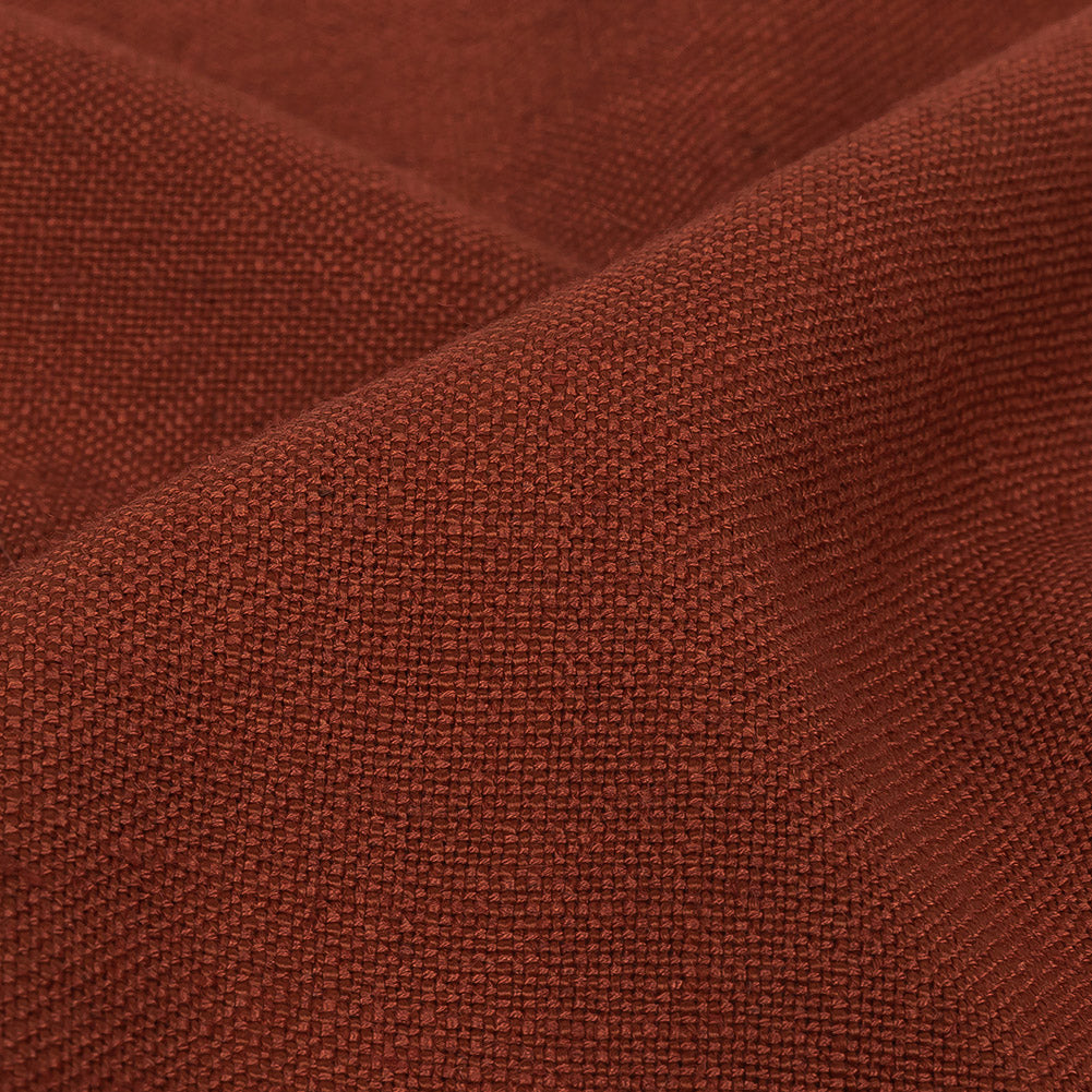 Polyester, Viscose and Linen Woven - Terracotta - British Imported