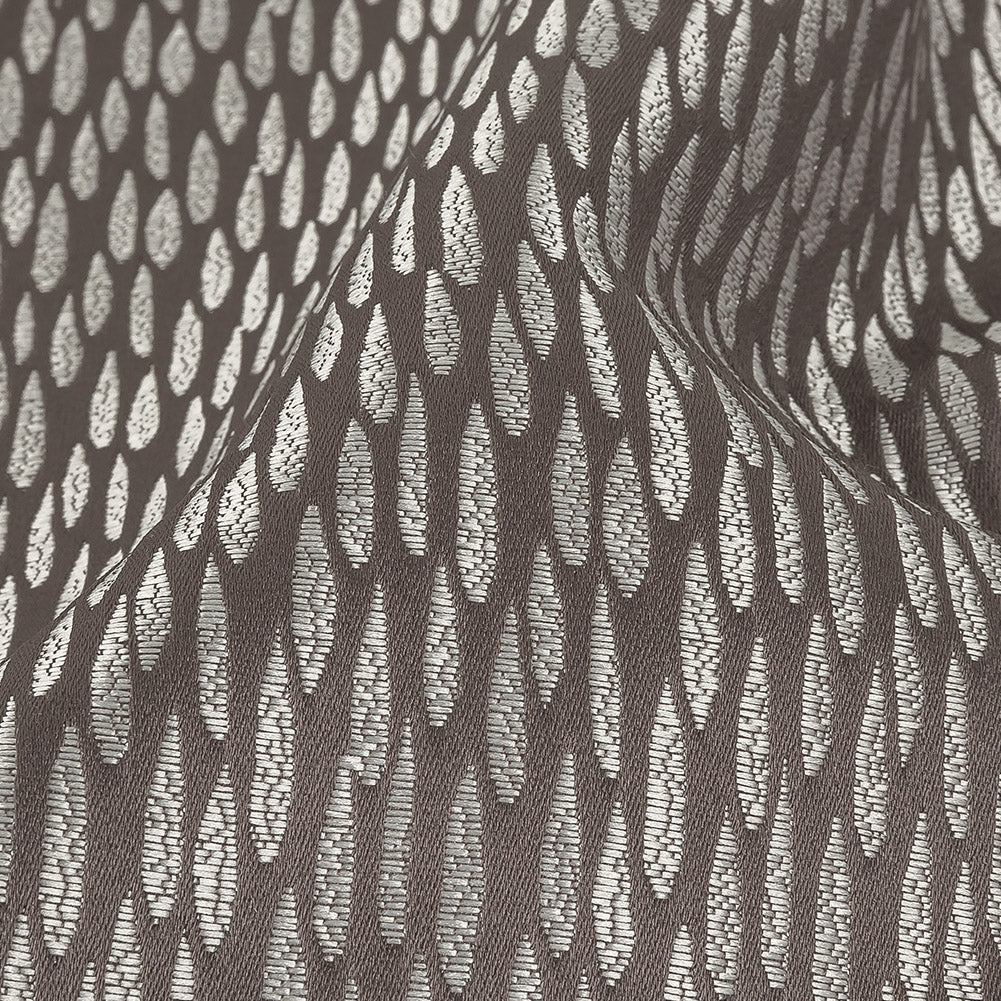 Luminous Drapery Jacquard - Charcoal Raindrops - British Imported