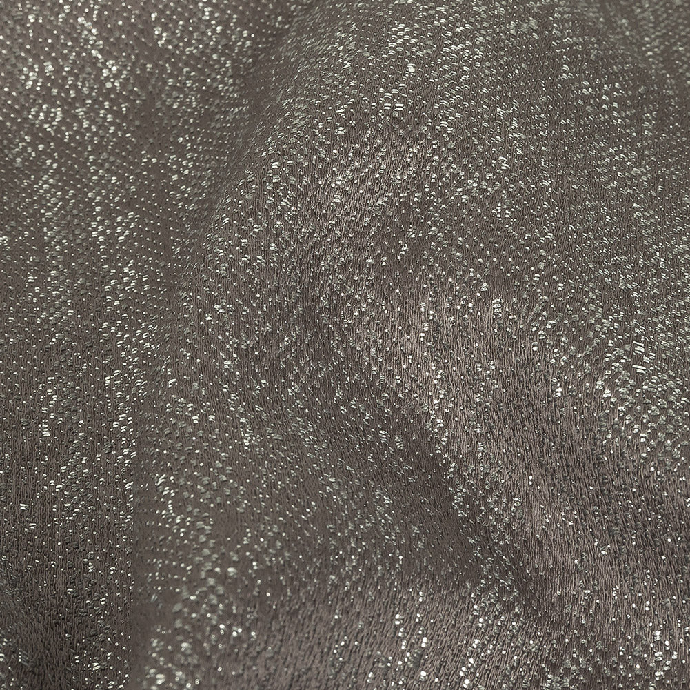 Metallic Drapery Woven - Charcoal - British Imported