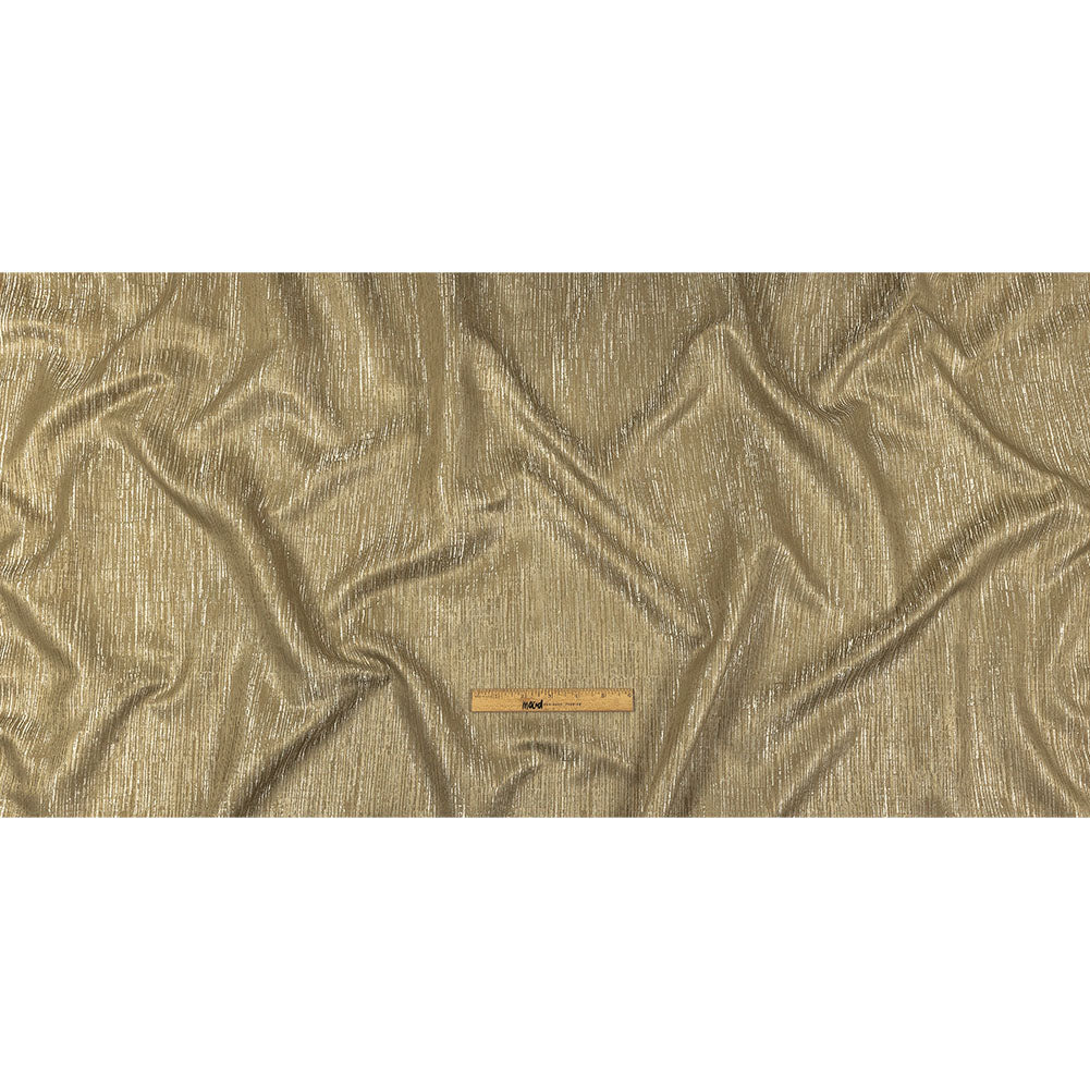 Recycled Polyester Jacquard - Gold Striated - British Imported