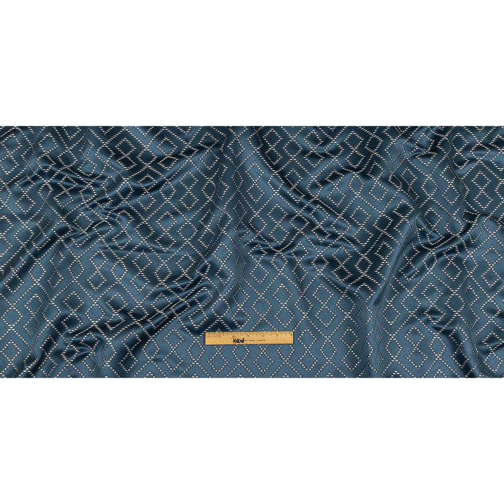 Recycled Polyester Jacquard - Danube Geometric Diamonds - British Imported