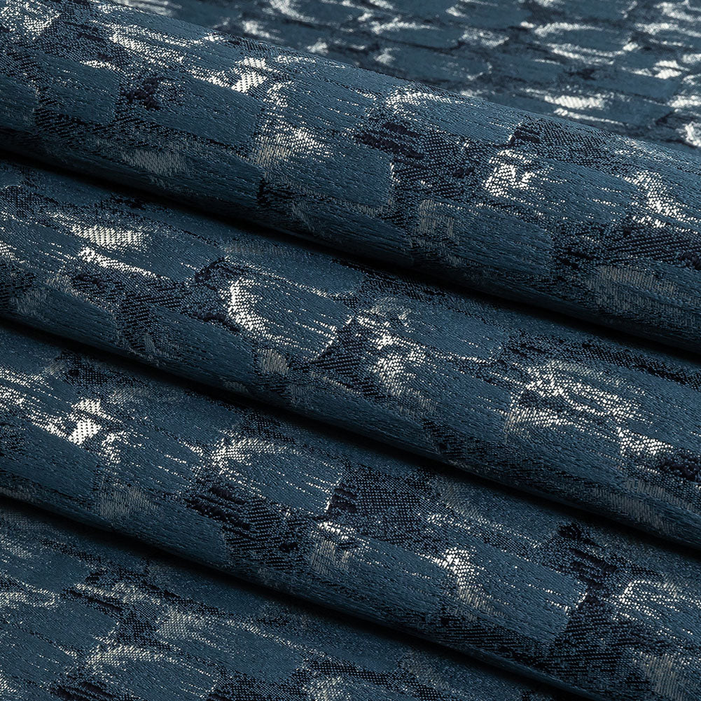 Recycled Polyester Jacquard - Danube Abstract Brushstrokes - British Imported